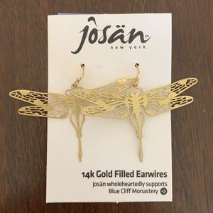 Josan Dragonfly Earrings. 14k earwires. Brass laser cut.